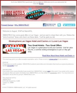 1-800-HOTELS Email Campaign