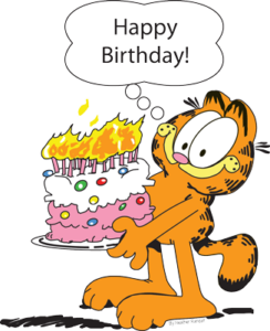 Garfield with Cake llustration