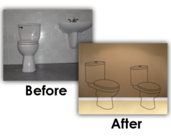 Outlined Toiled Toilet