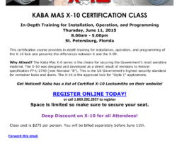 Kaba Mas X-10 Class Email CCL Designs eBlast