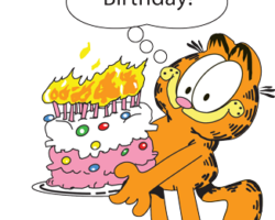 Garfield with Cake Illustration Garfield with Cake llustration