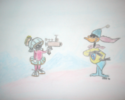 "Duck Dodgers" Cartoon Watercolor