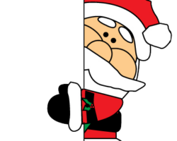 Peaking Santa Illustration