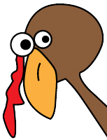 Peaking Turkey Freehand Illustration by CCL Designs