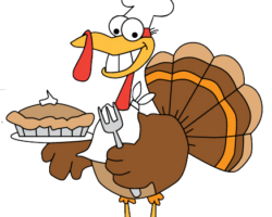 Turkey with Pie Freehand Illustration by CCL Designs